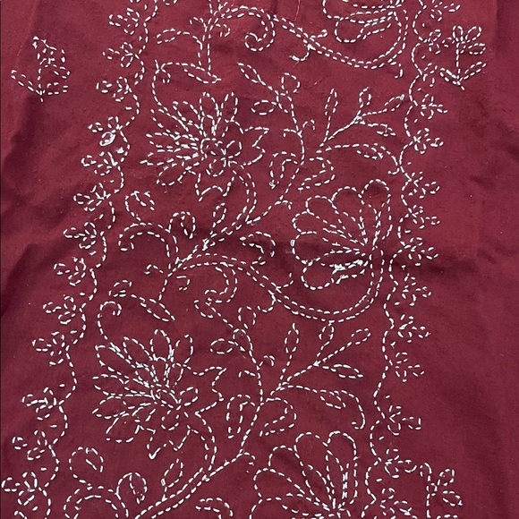 Embroidered Maroon Tunic Top - Picture 2 of 4